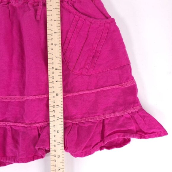 ATHLETA 100% LINEN Ruffle‎ Elastic Waist Drawstring Pull on Mini Skirt Size 0 - Picture 5 of 11